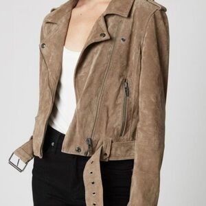 Anthropologie Blank NYC taupe suade jacket